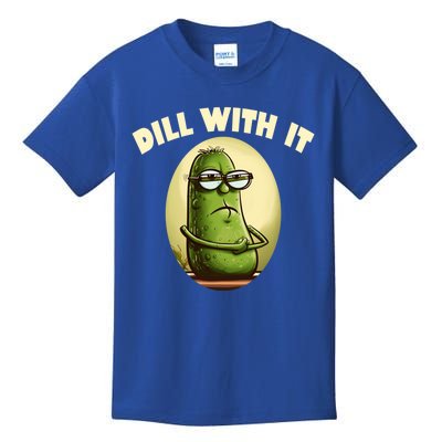 Funny Pickle Dill With It Gherkin Pun Gift Kids T-Shirt