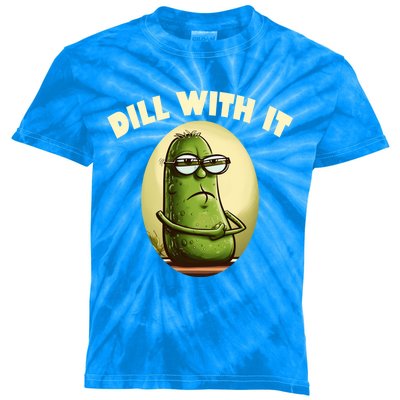 Funny Pickle Dill With It Gherkin Pun Gift Kids Tie-Dye T-Shirt