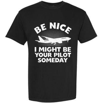 Funny Pilot Design Aviation Airplane Pilot Garment-Dyed Heavyweight T-Shirt