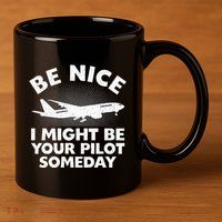 Funny Pilot Design Aviation Airplane Pilot 11oz C Handle Ceramic Mug