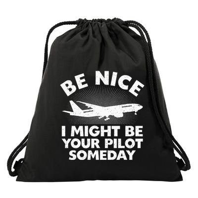 Funny Pilot Design Aviation Airplane Pilot Drawstring Bag