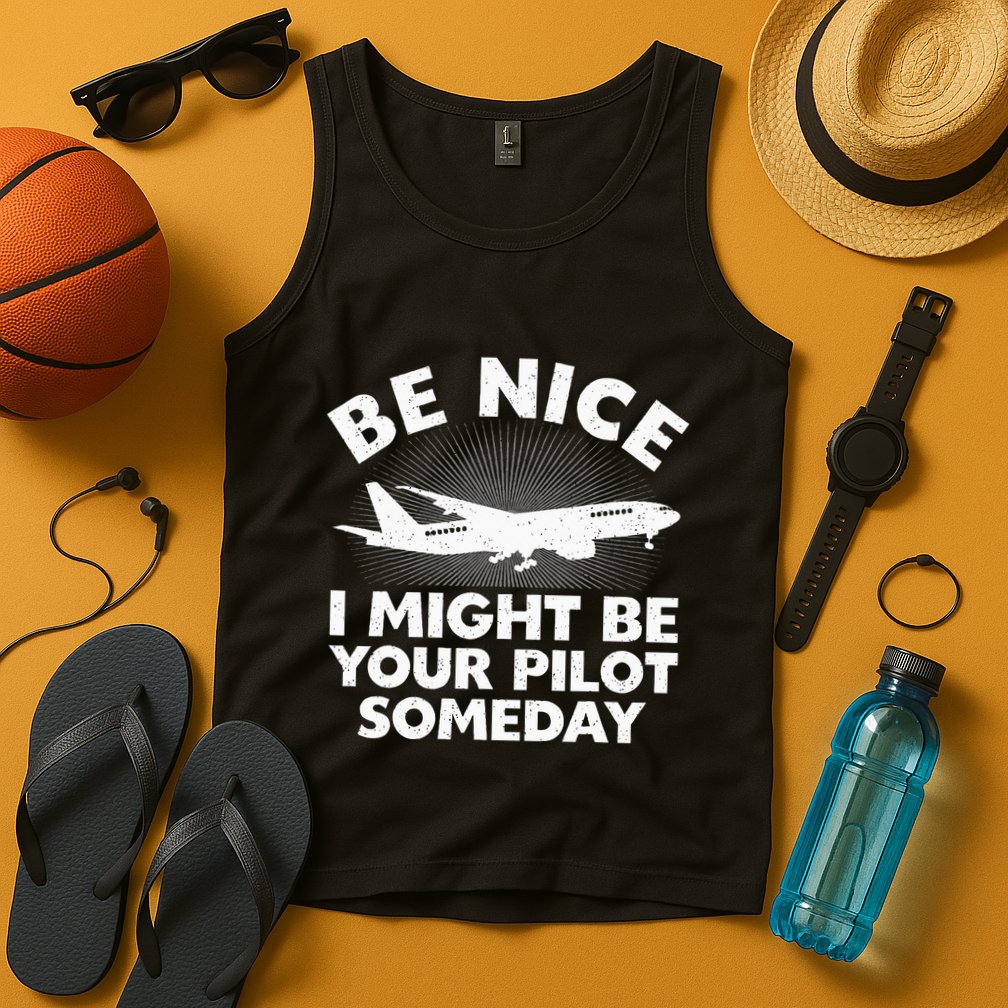 Funny Pilot Design Aviation Airplane Pilot Tank Top