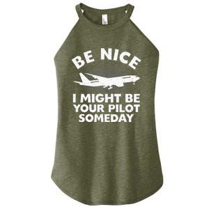 Funny Pilot Design Aviation Airplane Pilot Women's Perfect Tri Rocker Tank