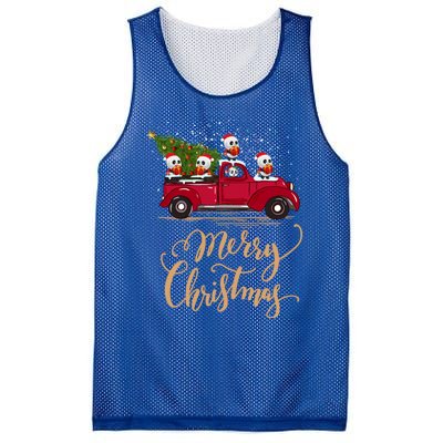 Funny Panda Driving Christmas Tree Truck Panda Christmas Gift Mesh Reversible Basketball Jersey Tank