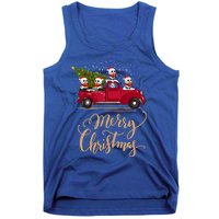 Funny Panda Driving Christmas Tree Truck Panda Christmas Gift Tank Top