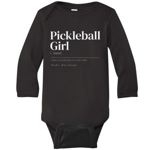 Funny Pickleball Dad Quote Definition Fathers Day Baby Long Sleeve Bodysuit