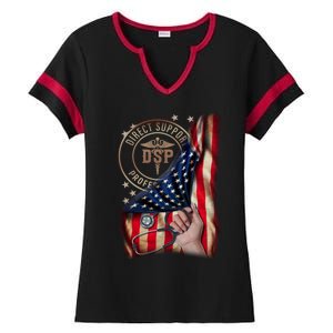 Funny Patriotic Dsp Usa Flag Nurses Week Funny Gift 4th Of July Cute Gift Ladies Halftime Notch Neck Tee