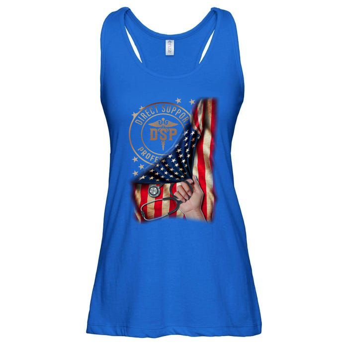 Funny Patriotic Dsp Usa Flag Nurses Week Funny Gift 4th Of July Cute Gift Ladies Essential Flowy Tank