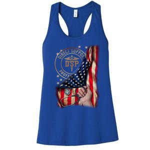 Funny Patriotic Dsp Usa Flag Nurses Week Funny Gift 4th Of July Cute Gift Women's Racerback Tank