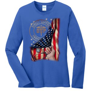 Funny Patriotic Dsp Usa Flag Nurses Week Funny Gift 4th Of July Cute Gift Ladies Long Sleeve Shirt