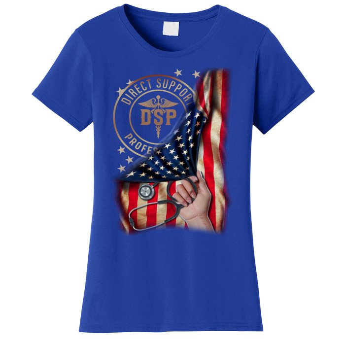 Funny Patriotic Dsp Usa Flag Nurses Week Funny Gift 4th Of July Cute Gift Women's T-Shirt