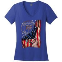 Funny Patriotic Dsp Usa Flag Nurses Week Funny Gift 4th Of July Cute Gift Women's V-Neck T-Shirt