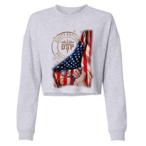 Funny Patriotic Dsp Usa Flag Nurses Week Funny Gift 4th Of July Cute Gift Cropped Pullover Crew