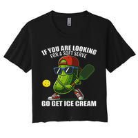 Funny Pickleball Design Funny Pickle Pickleball Women's Crop Top Tee