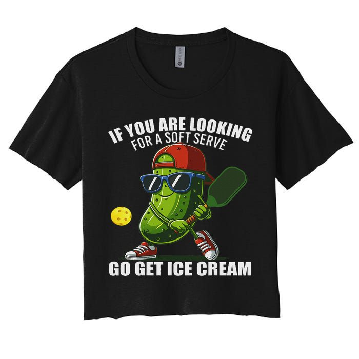 Funny Pickleball Design Funny Pickle Pickleball Women's Crop Top Tee
