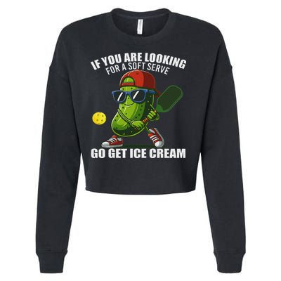 Funny Pickleball Design Funny Pickle Pickleball Cropped Pullover Crew