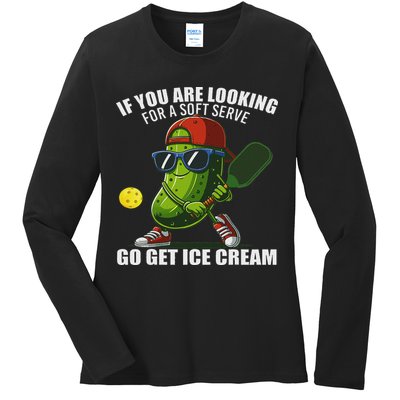 Funny Pickleball Design Funny Pickle Pickleball Ladies Long Sleeve Shirt