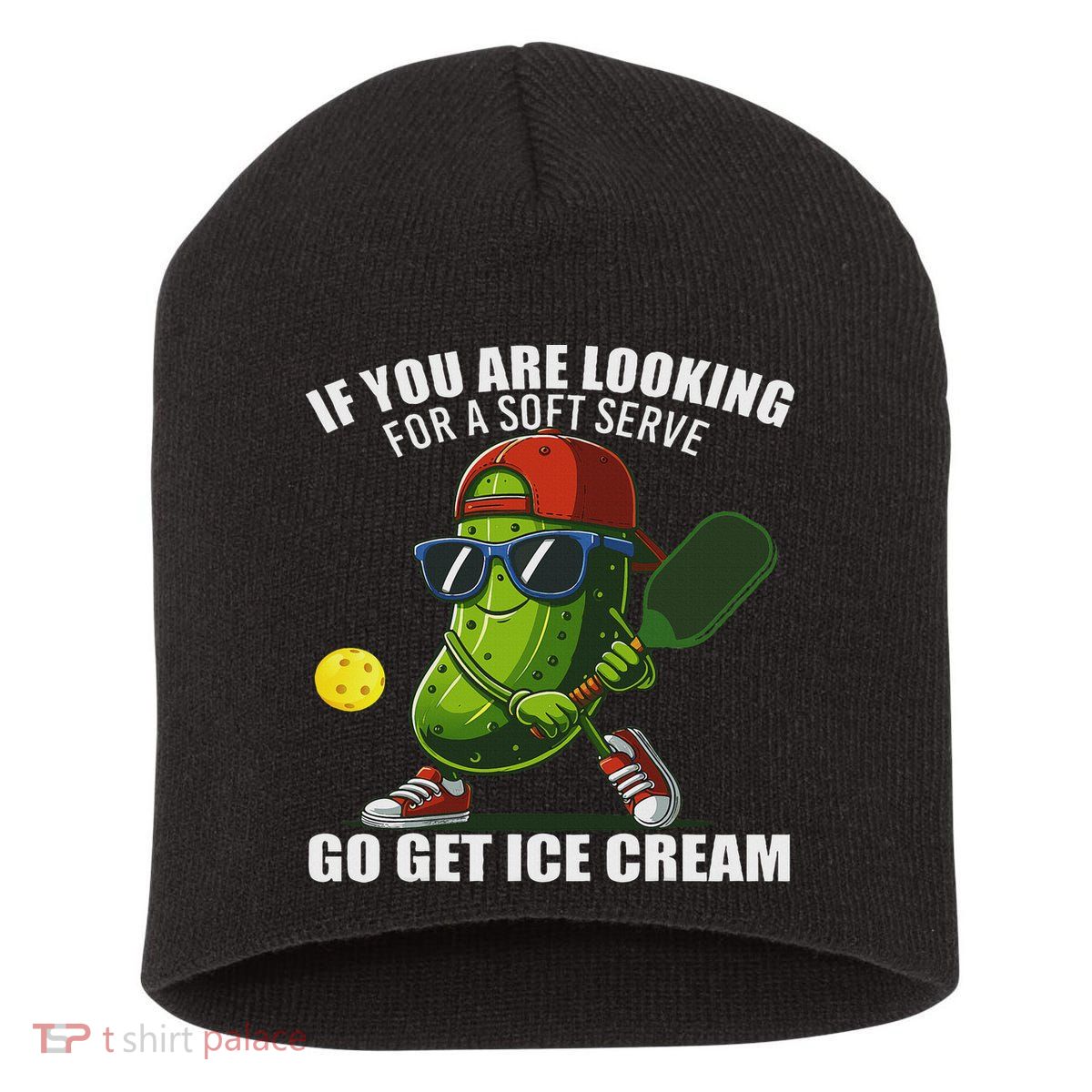 Funny Pickleball Design Funny Pickle Pickleball Short Acrylic Beanie