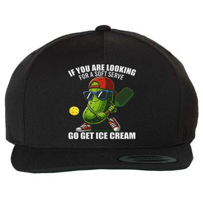 Funny Pickleball Design Funny Pickle Pickleball Wool Snapback Cap