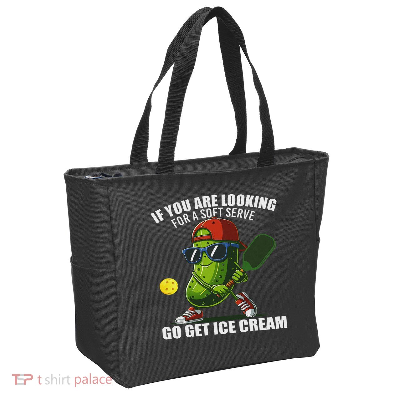 Funny Pickleball Design Funny Pickle Pickleball Zip Tote Bag