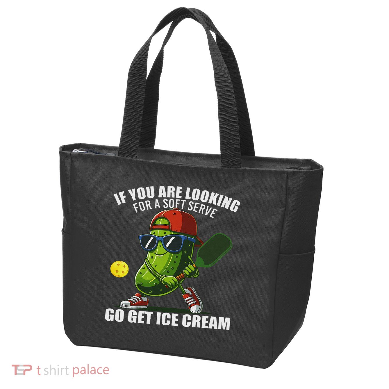 Funny Pickleball Design Funny Pickle Pickleball Zip Tote Bag
