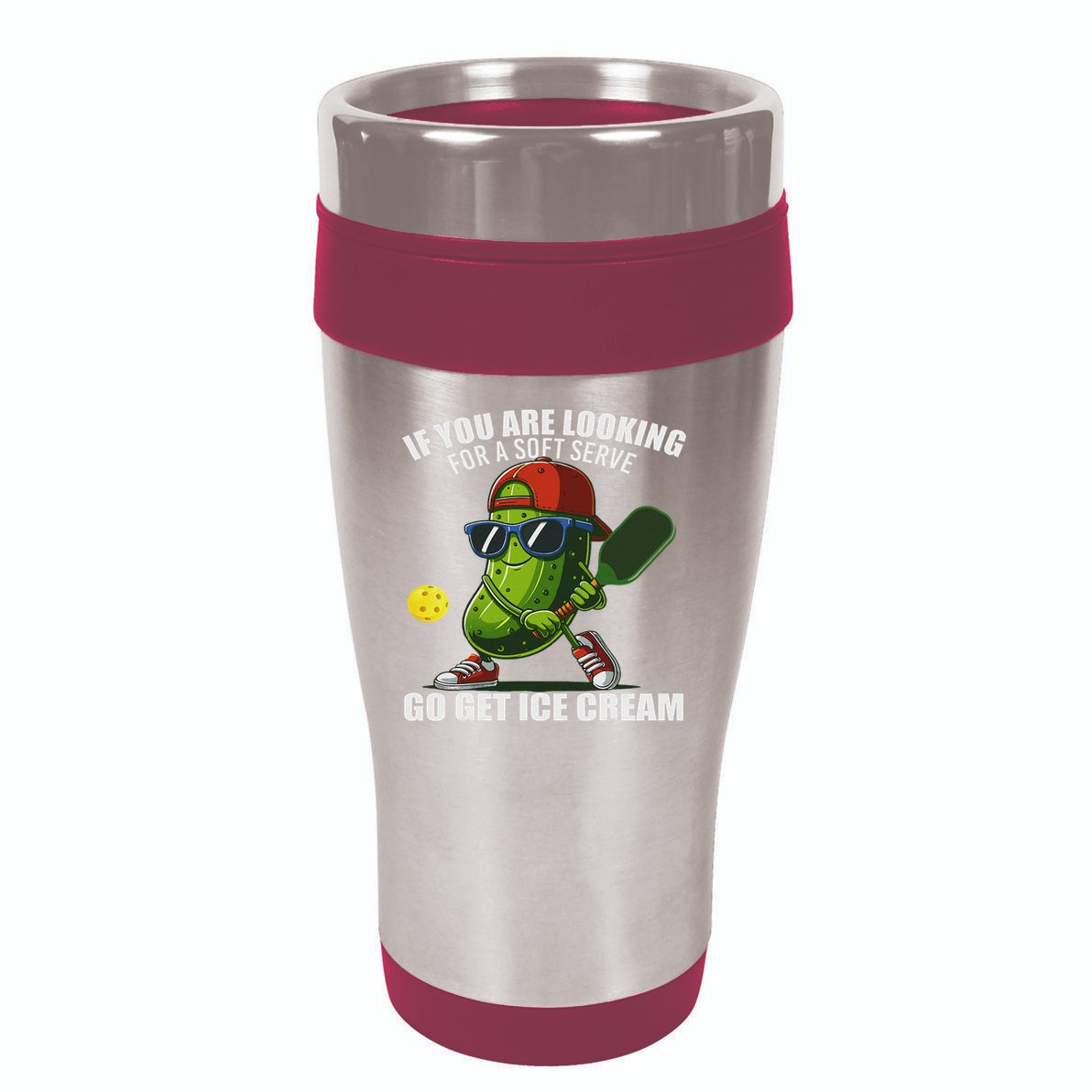 Funny Pickleball Design Funny Pickle Pickleball 16oz Travel Tumbler