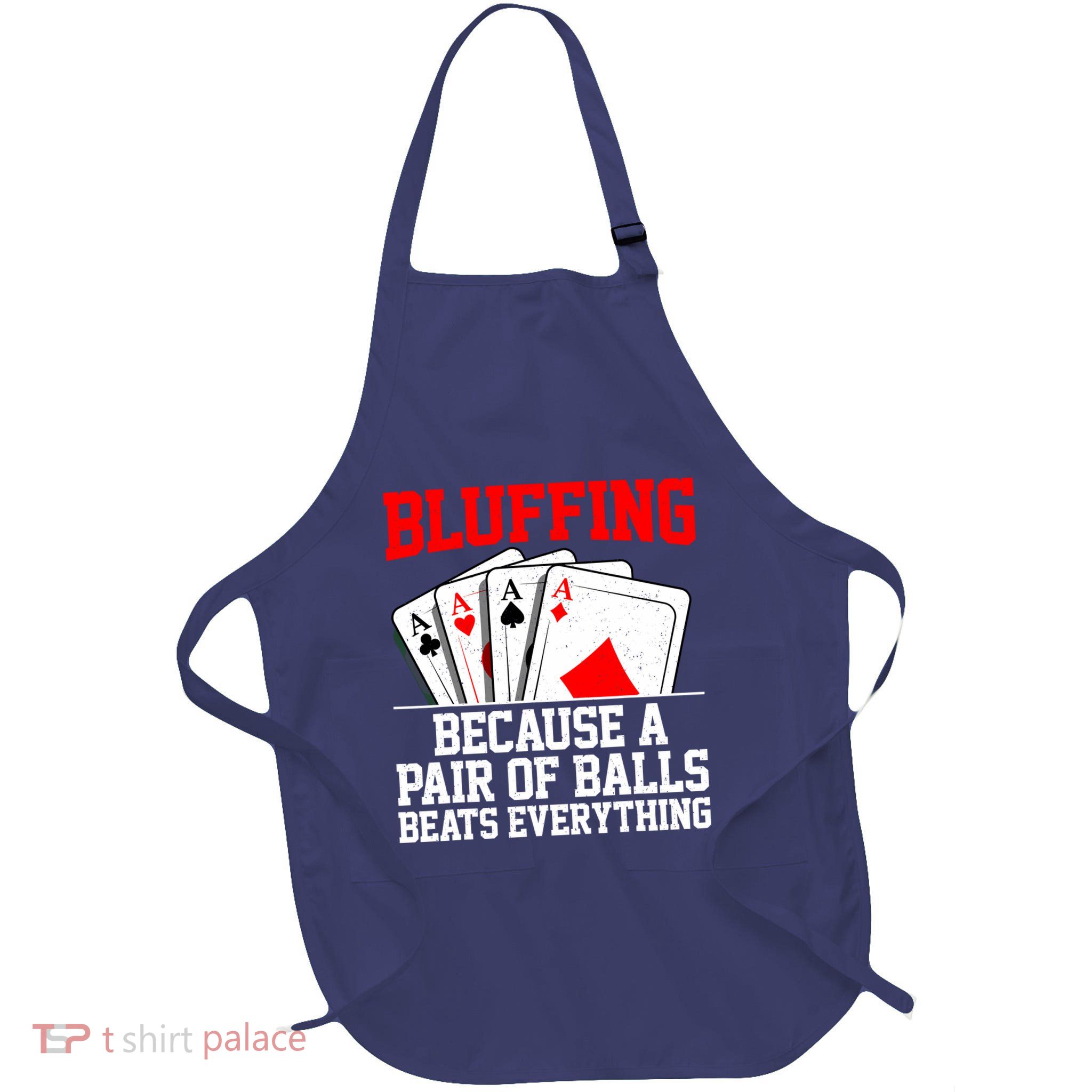 Funny Poker Design For Poker Player Poker Lovers Full-Length Apron With Pockets