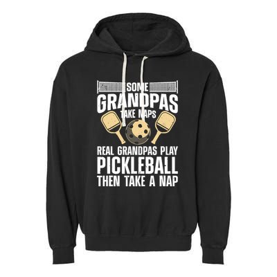 Funny Pickleball Design For Grandpa Pickleball Player Garment-Dyed Fleece Hoodie