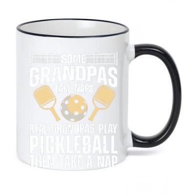 Funny Pickleball Design For Grandpa Pickleball Player 11oz Black Color Changing Mug