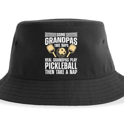 Funny Pickleball Design For Grandpa Pickleball Player Sustainable Bucket Hat