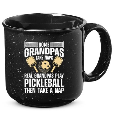 Funny Pickleball Design For Grandpa Pickleball Player 15oz Campfire Ceramic Mug