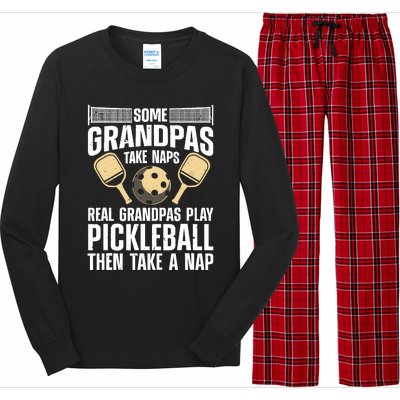 Funny Pickleball Design For Grandpa Pickleball Player Long Sleeve Pajama Set