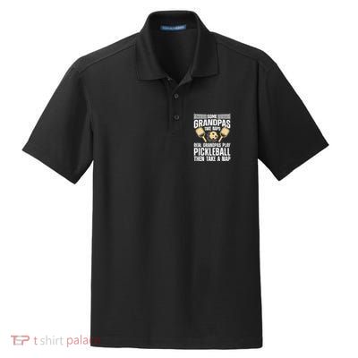 Funny Pickleball Design For Grandpa Pickleball Player Dry Zone Grid Polo