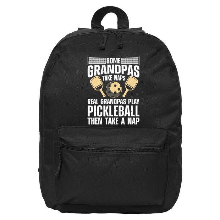 Funny Pickleball Design For Grandpa Pickleball Player 16 in Basic Backpack