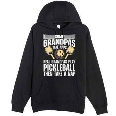 Funny Pickleball Design For Grandpa Pickleball Player Premium Pullover Hoodie