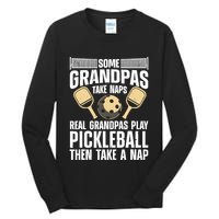 Funny Pickleball Design For Grandpa Pickleball Player Tall Long Sleeve T-Shirt