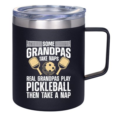 Funny Pickleball Design For Grandpa Pickleball Player 12oz Stainless Steel Coffee Mug