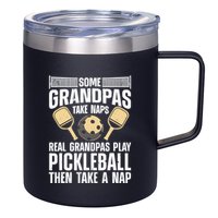 Funny Pickleball Design For Grandpa Pickleball Player 12oz Stainless Steel Coffee Mug