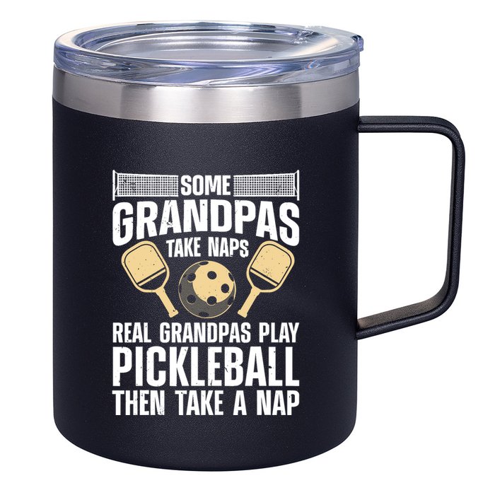 Funny Pickleball Design For Grandpa Pickleball Player 12oz Stainless Steel Coffee Mug