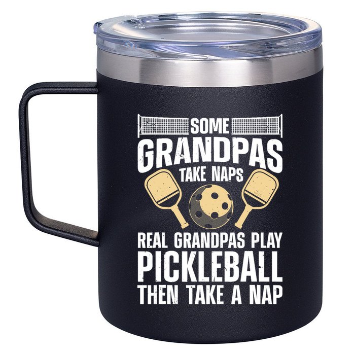 Funny Pickleball Design For Grandpa Pickleball Player 12oz Stainless Steel Coffee Mug