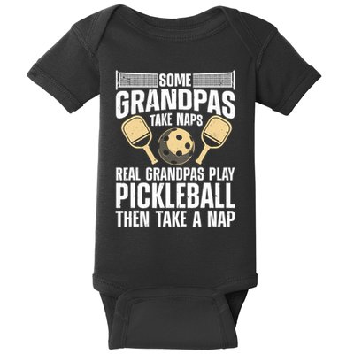 Funny Pickleball Design For Grandpa Pickleball Player Baby Bodysuit