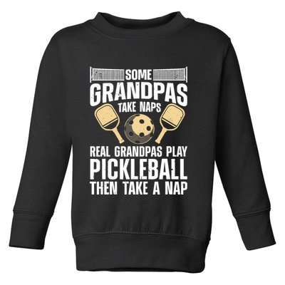 Funny Pickleball Design For Grandpa Pickleball Player Toddler Sweatshirt