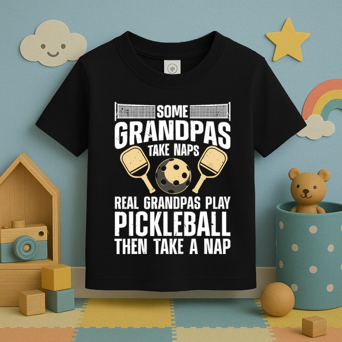 Funny Pickleball Design For Grandpa Pickleball Player Toddler T-Shirt