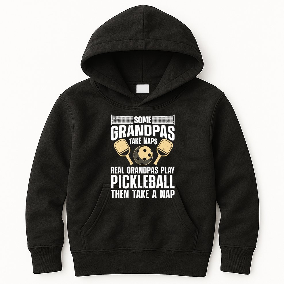 Funny Pickleball Design For Grandpa Pickleball Player Kids Hoodie