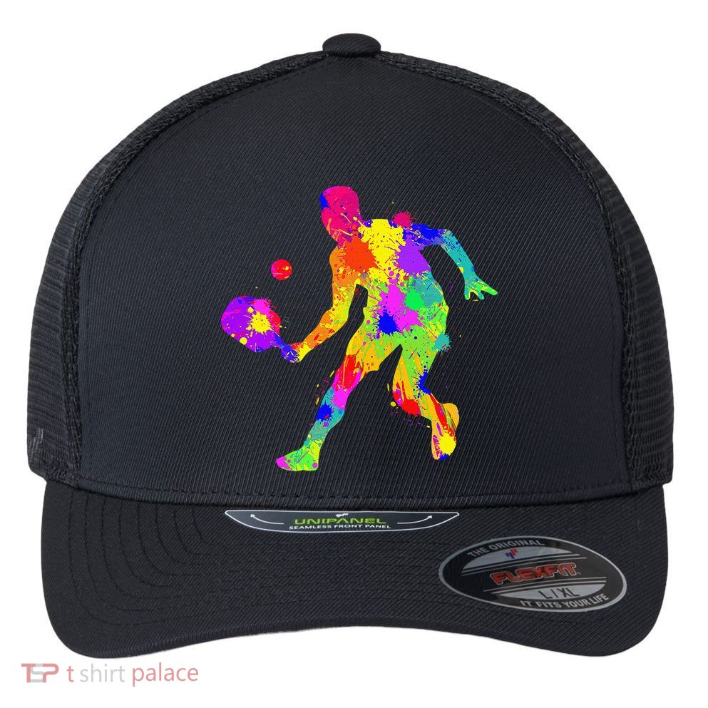 Funny Pickleball Design For Grandpa Pickleball Player Flexfit Unipanel Trucker Cap