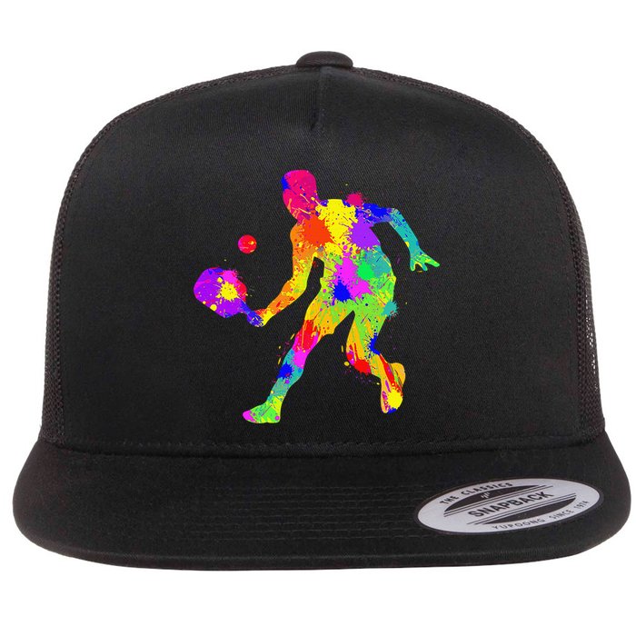 Funny Pickleball Design For Grandpa Pickleball Player Flat Bill Trucker Hat