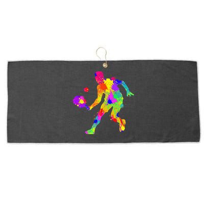 Funny Pickleball Design For Grandpa Pickleball Player Large Microfiber Waffle Golf Towel