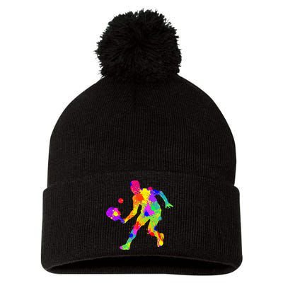 Funny Pickleball Design For Grandpa Pickleball Player Pom Pom 12in Knit Beanie
