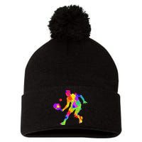 Funny Pickleball Design For Grandpa Pickleball Player Pom Pom 12in Knit Beanie