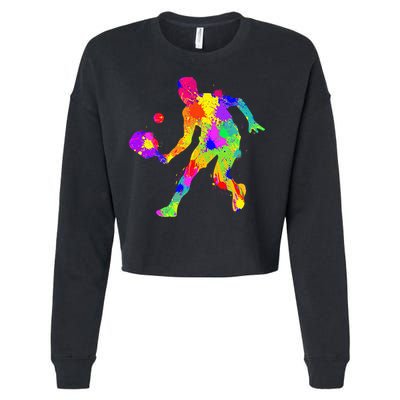 Funny Pickleball Design For Grandpa Pickleball Player Cropped Pullover Crew